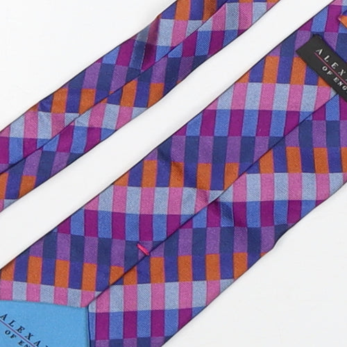 alexandre of england Mens Multicoloured Striped Silk Pointed Tie One Size