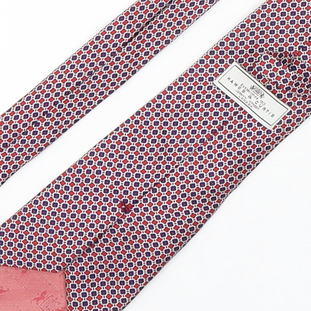 Hawes & Curtis Mens Multicoloured Geometric Silk Pointed Tie One Size