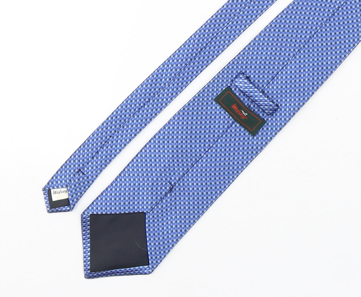 Wolsey Mens Blue Plaids & Checks Polyester Pointed Tie One Size