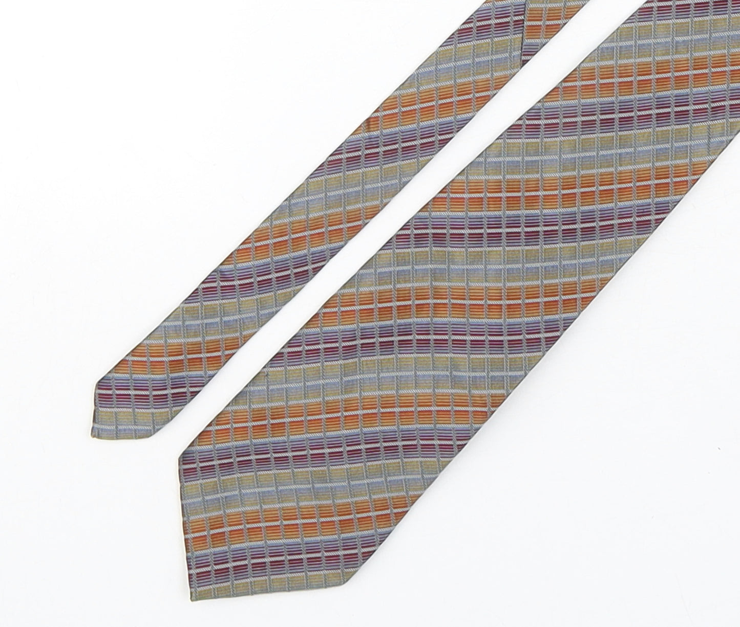Enrico Coveri Mens Multicoloured Plaids & Checks Silk Pointed Tie One Size