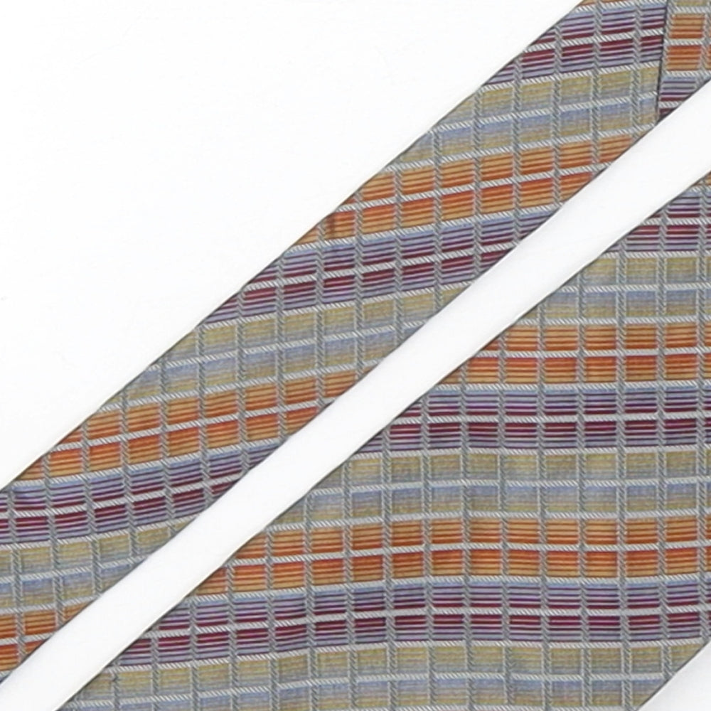 Enrico Coveri Mens Multicoloured Plaids & Checks Silk Pointed Tie One Size