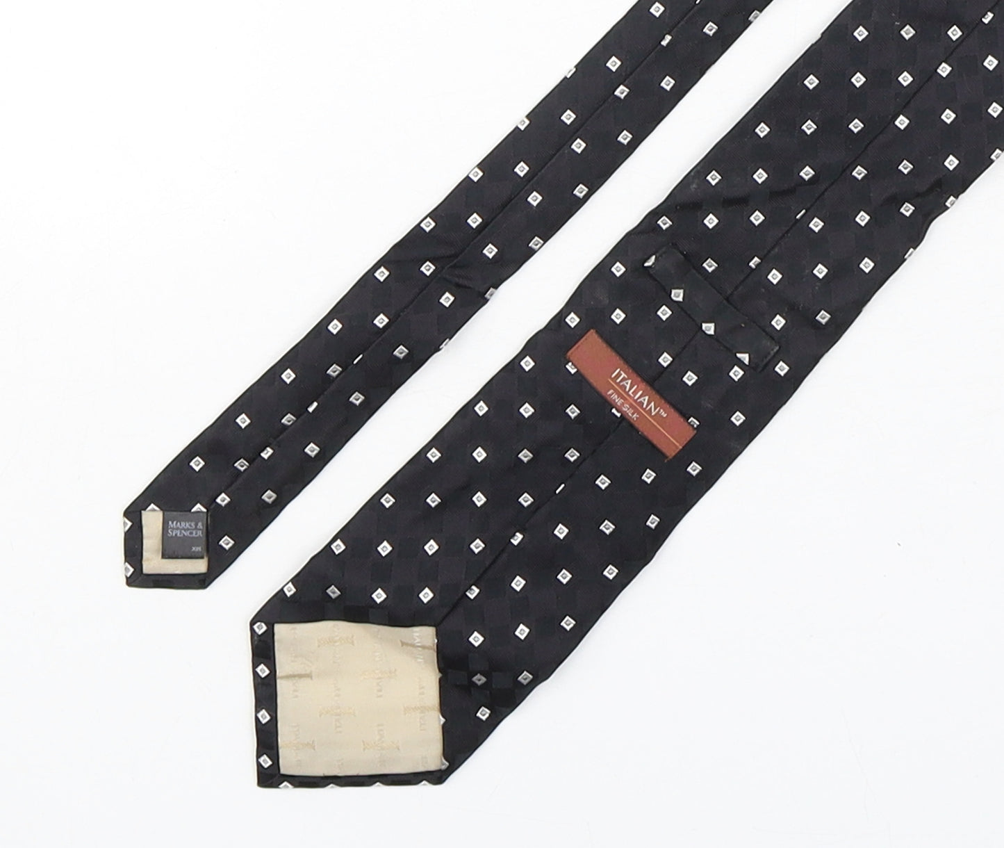Marks and Spencer Mens Multicoloured Plaids & Checks Silk Pointed Tie One Size