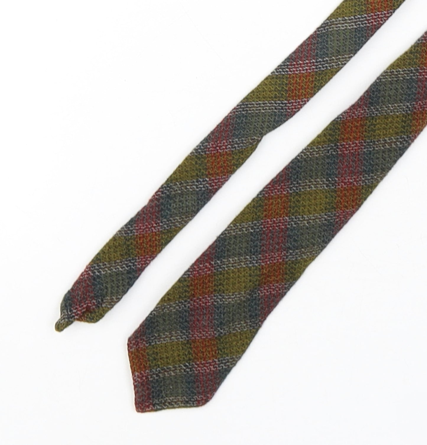 PreWorn  Mens Multicoloured Plaids & Checks Wool Pointed Tie One Size