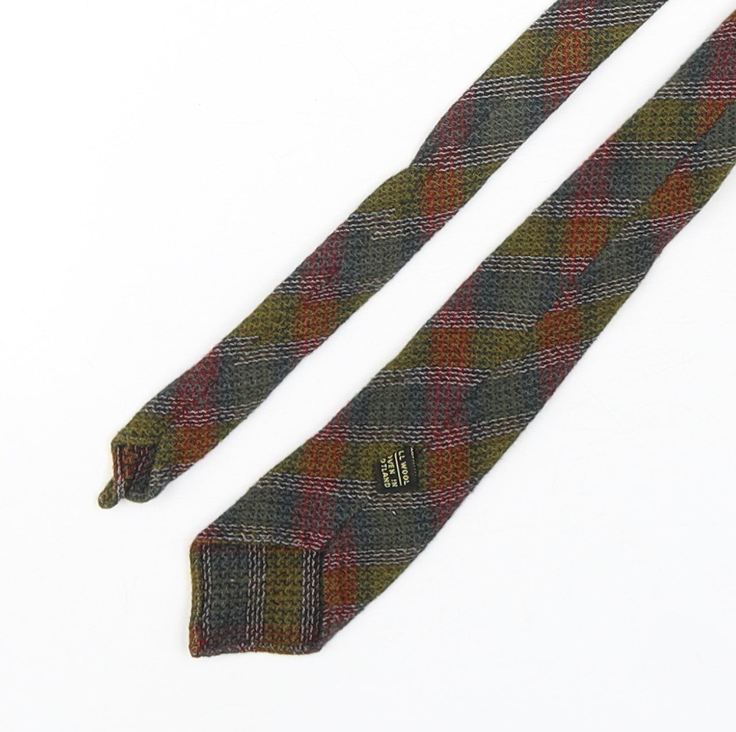 PreWorn  Mens Multicoloured Plaids & Checks Wool Pointed Tie One Size