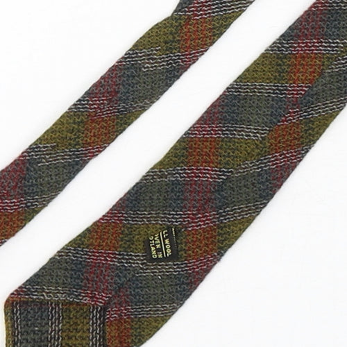 PreWorn  Mens Multicoloured Plaids & Checks Wool Pointed Tie One Size