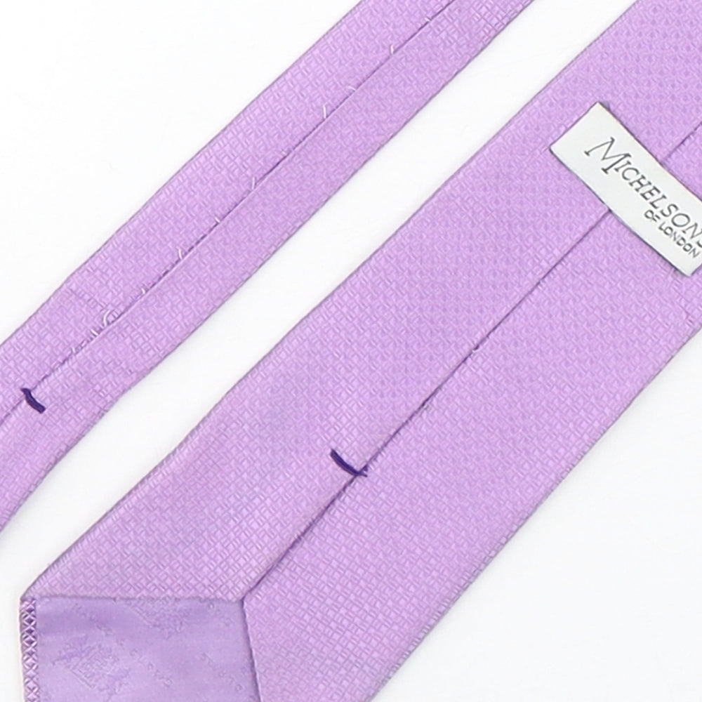 Michelsons  Mens Pink Grenadine Silk Pointed Tie One Size