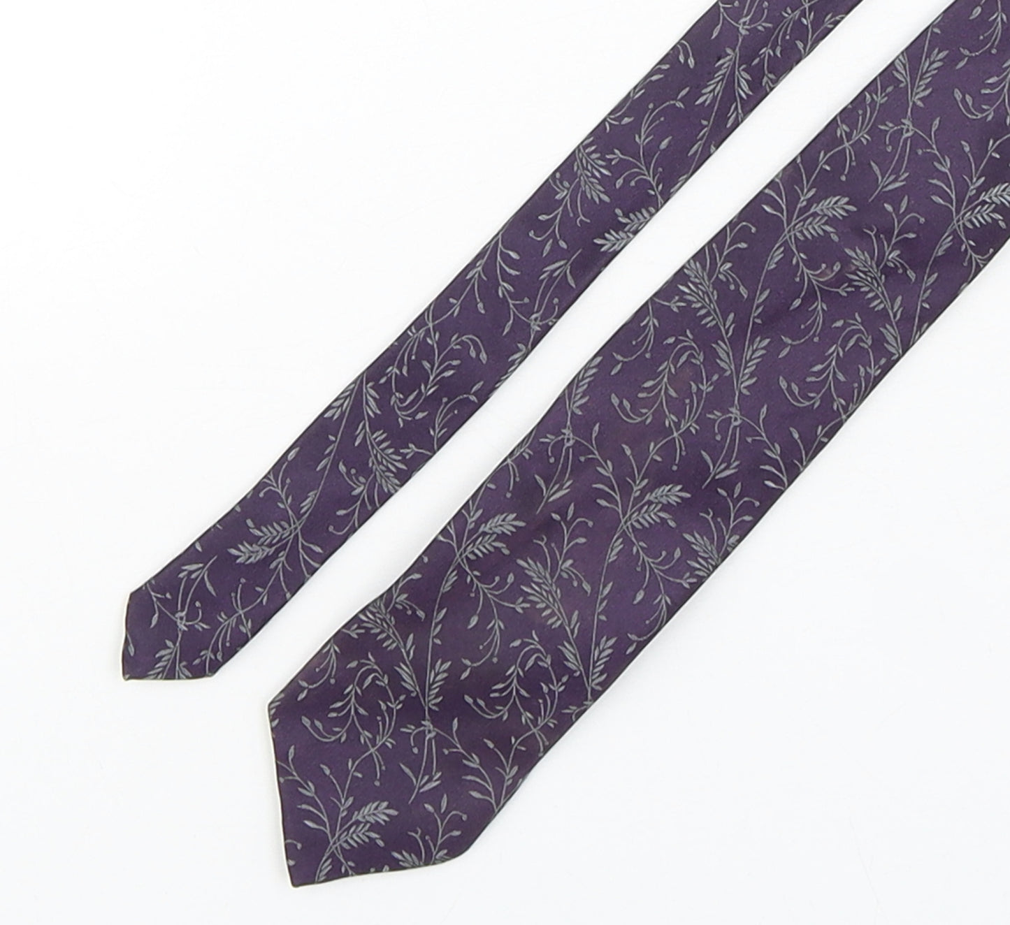 Jeff Banks  Mens Purple Floral Silk Pointed Tie One Size