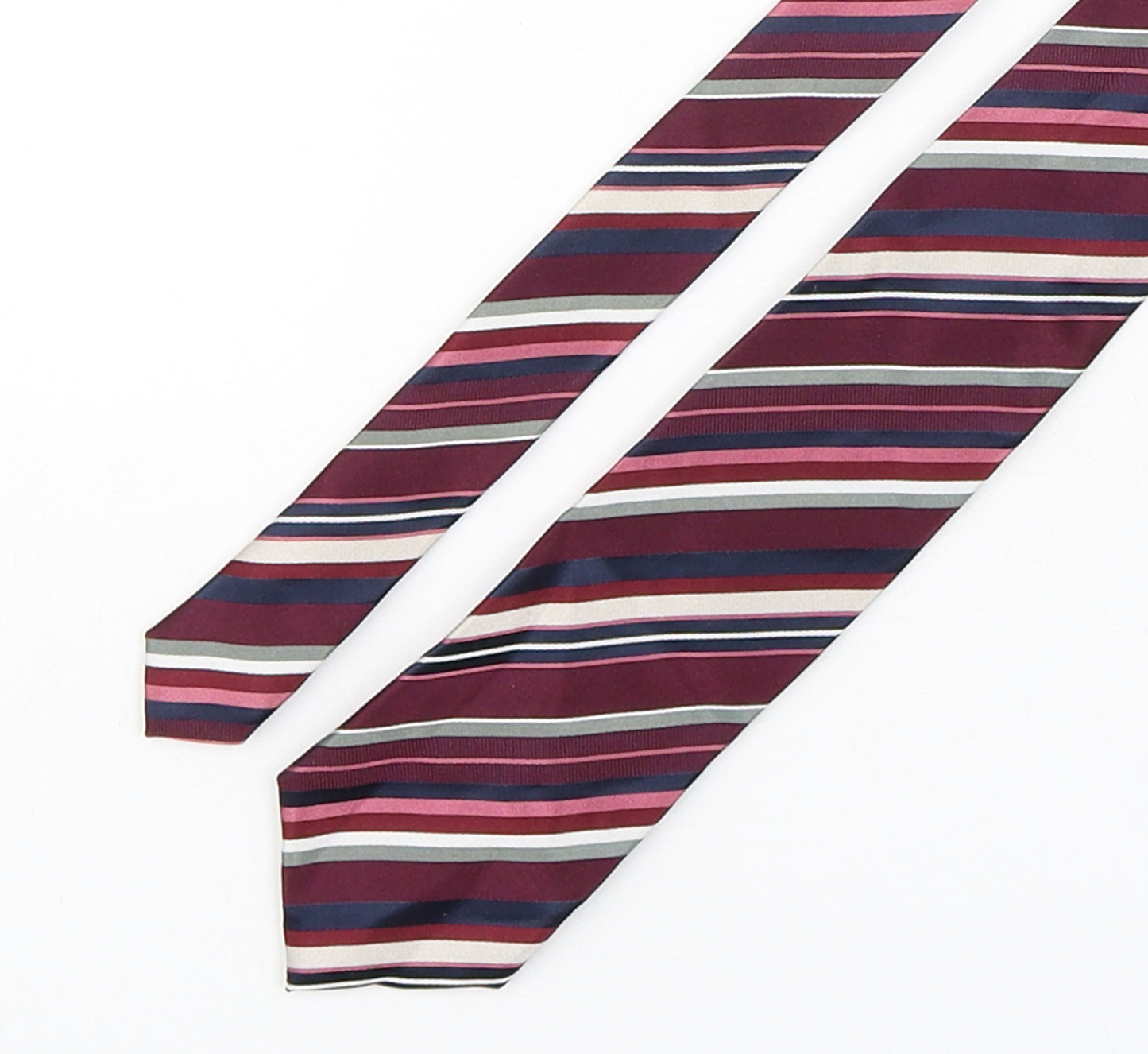 Racing Green  Mens Multicoloured Striped Silk Pointed Tie One Size
