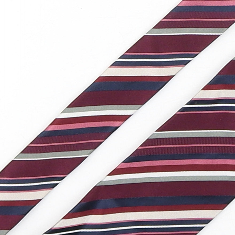 Racing Green  Mens Multicoloured Striped Silk Pointed Tie One Size