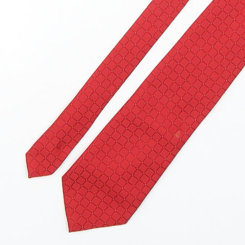 Marks and Spencer Mens Red Plaids & Checks Polyester Pointed Tie One Size