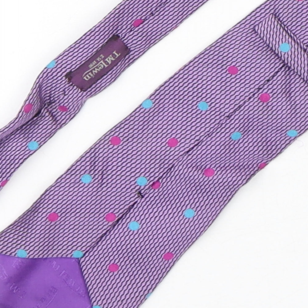 T.M.Lewin  Mens Purple Polka Dot Silk Pointed Tie One Size