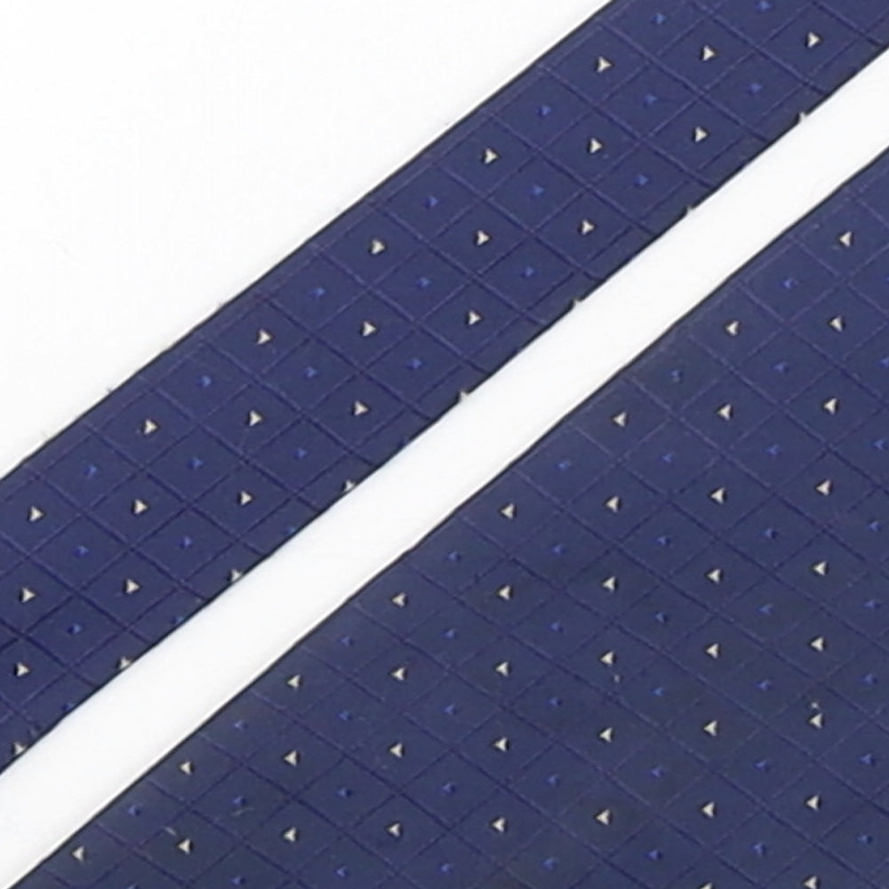 Thomas Nash  Mens Blue Geometric Polyester Pointed Tie One Size