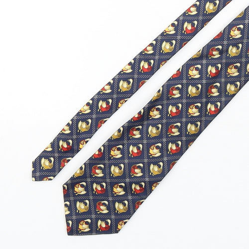 John Comfort Mens Multicoloured Geometric Silk Pointed Tie One Size - bird print