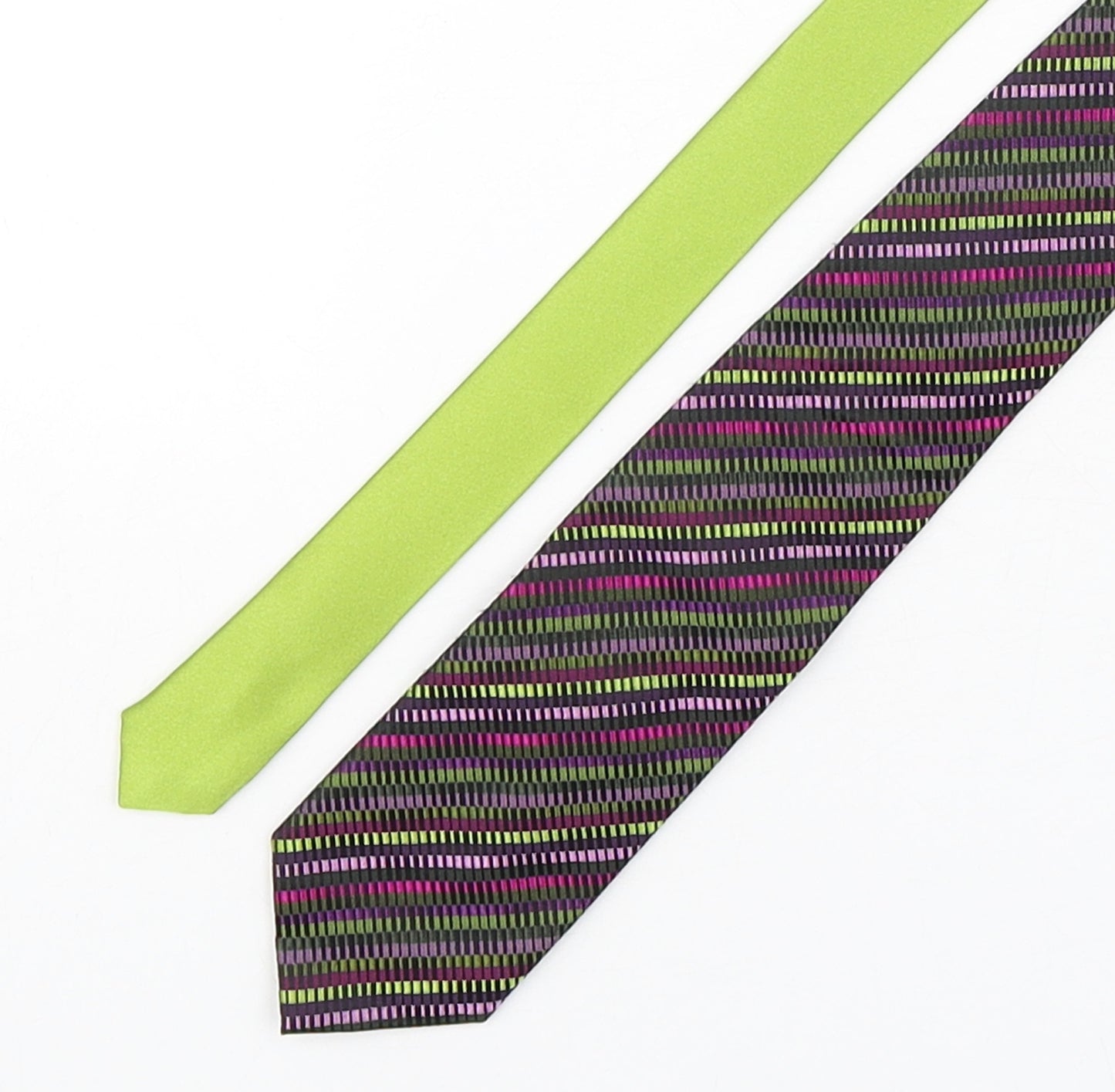 alexandre  Mens Multicoloured Geometric Silk Pointed Tie One Size