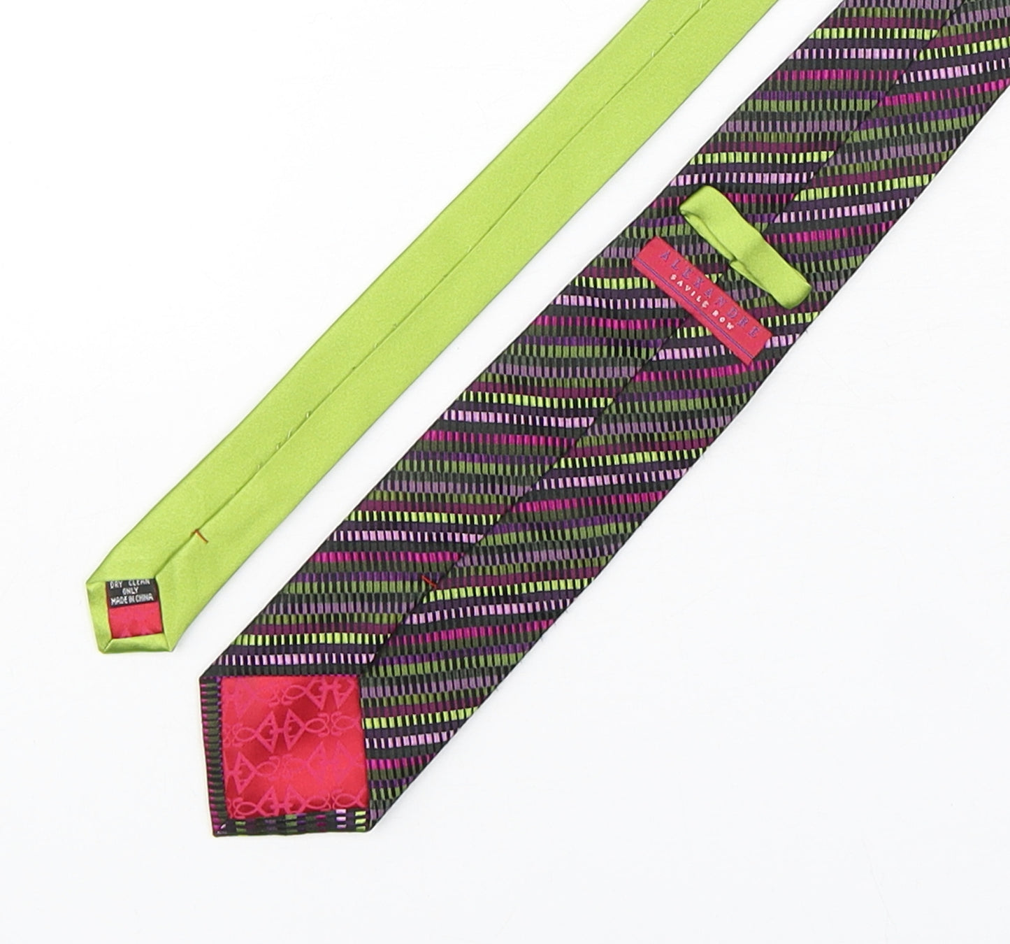 alexandre  Mens Multicoloured Geometric Silk Pointed Tie One Size