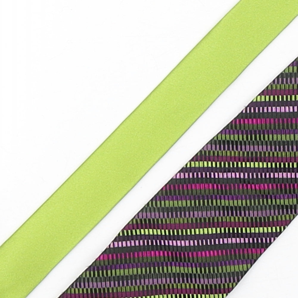 alexandre  Mens Multicoloured Geometric Silk Pointed Tie One Size