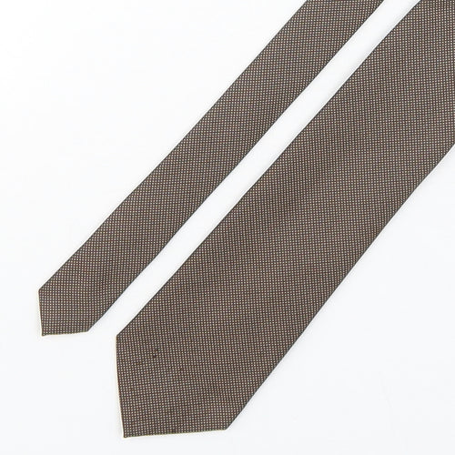 NEXT Mens Brown Plaids & Checks Polyester Pointed Tie One Size