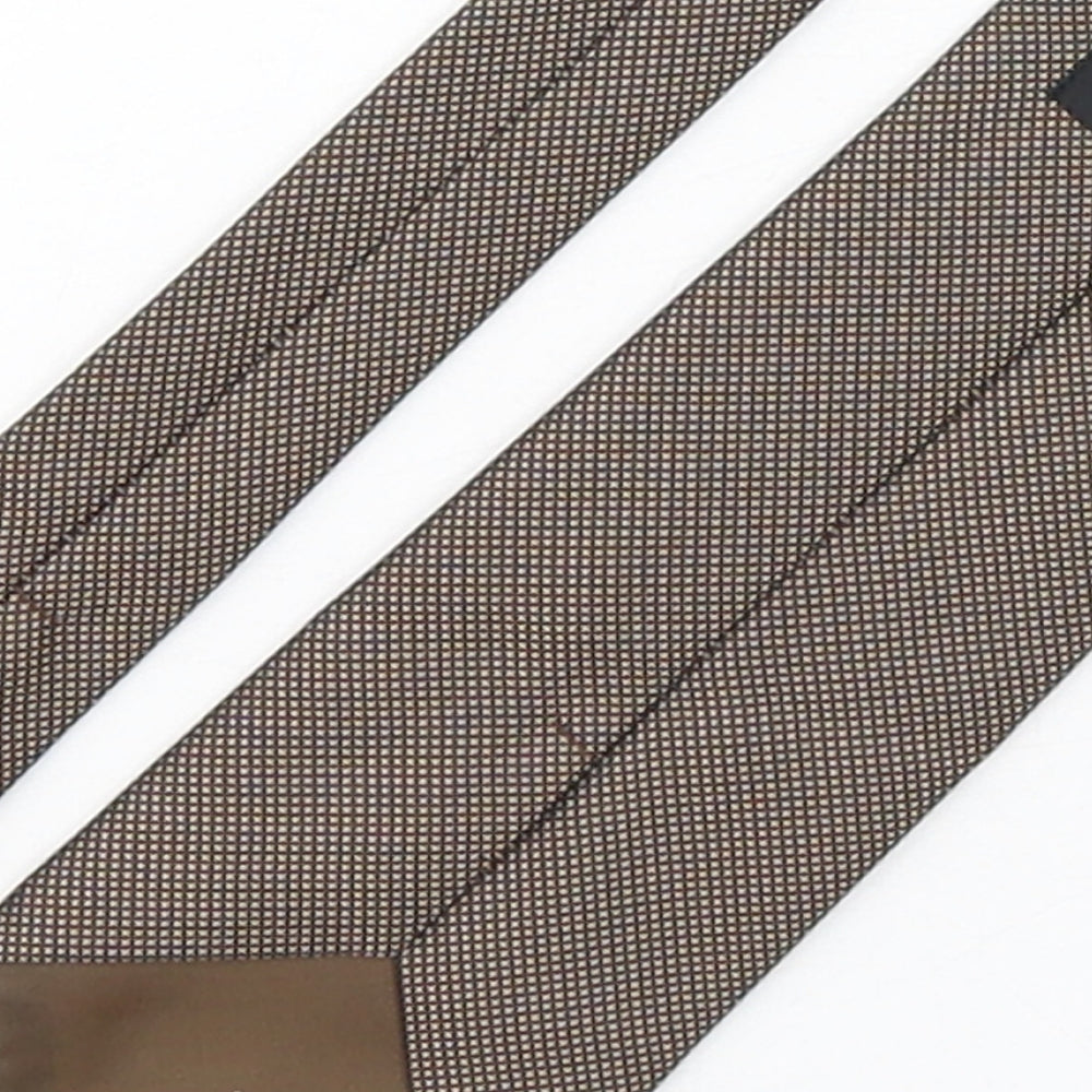 NEXT Mens Brown Plaids & Checks Polyester Pointed Tie One Size