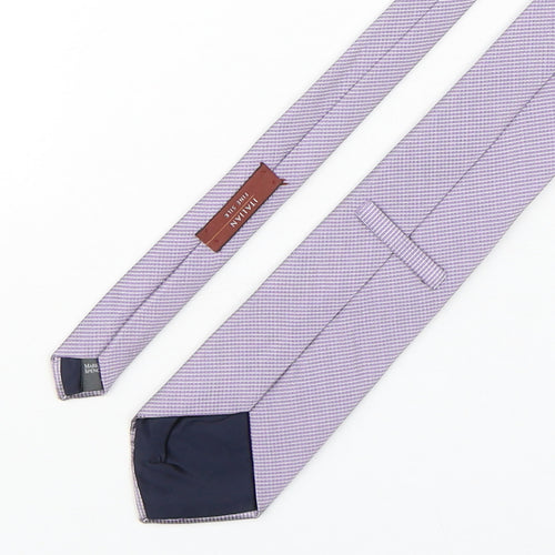 Marks and Spencer Mens Pink Plaids & Checks Silk Pointed Tie One Size