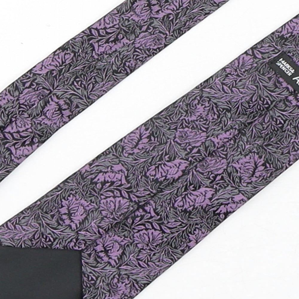 Autograph Mens Multicoloured Floral Silk Pointed Tie One Size