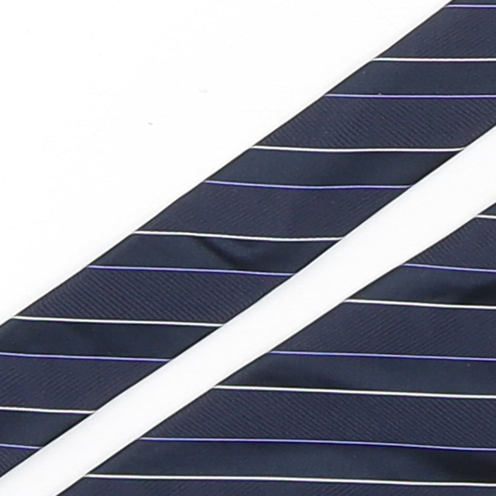 John Lewis  Mens Blue Striped Silk Pointed Tie One Size