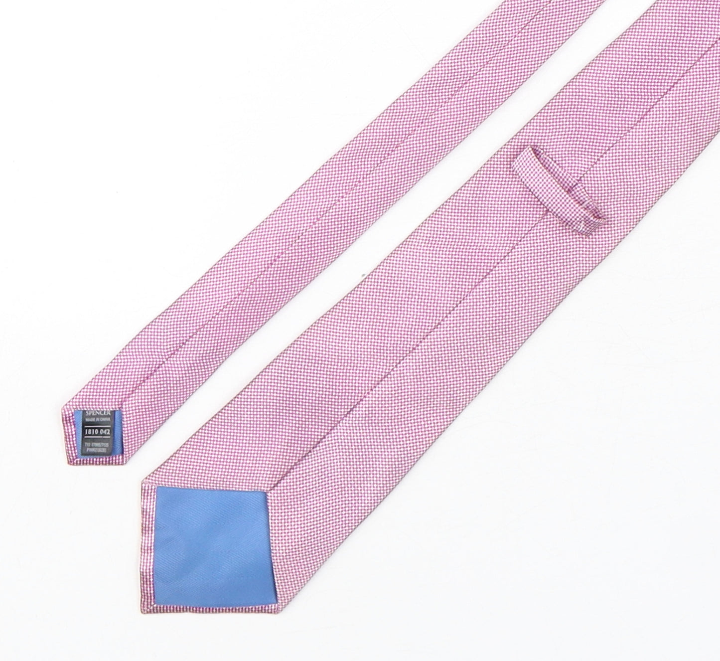 Marks and Spencer Mens Pink Plaids & Checks Silk Pointed Tie One Size
