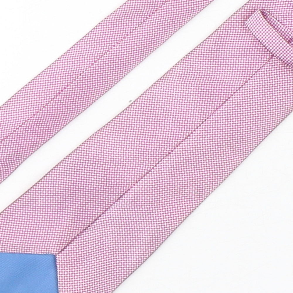 Marks and Spencer Mens Pink Plaids & Checks Silk Pointed Tie One Size