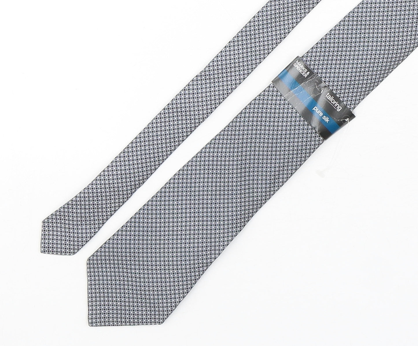 Marks and Spencer Mens Multicoloured Geometric Silk Pointed Tie One Size