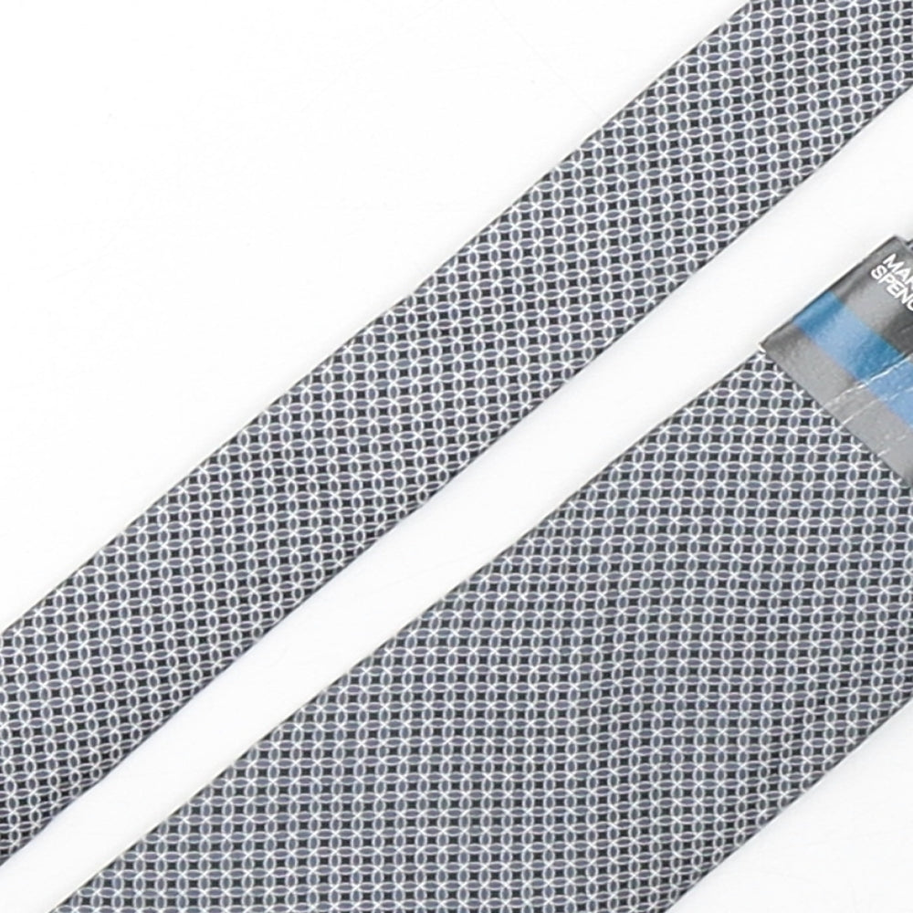 Marks and Spencer Mens Multicoloured Geometric Silk Pointed Tie One Size