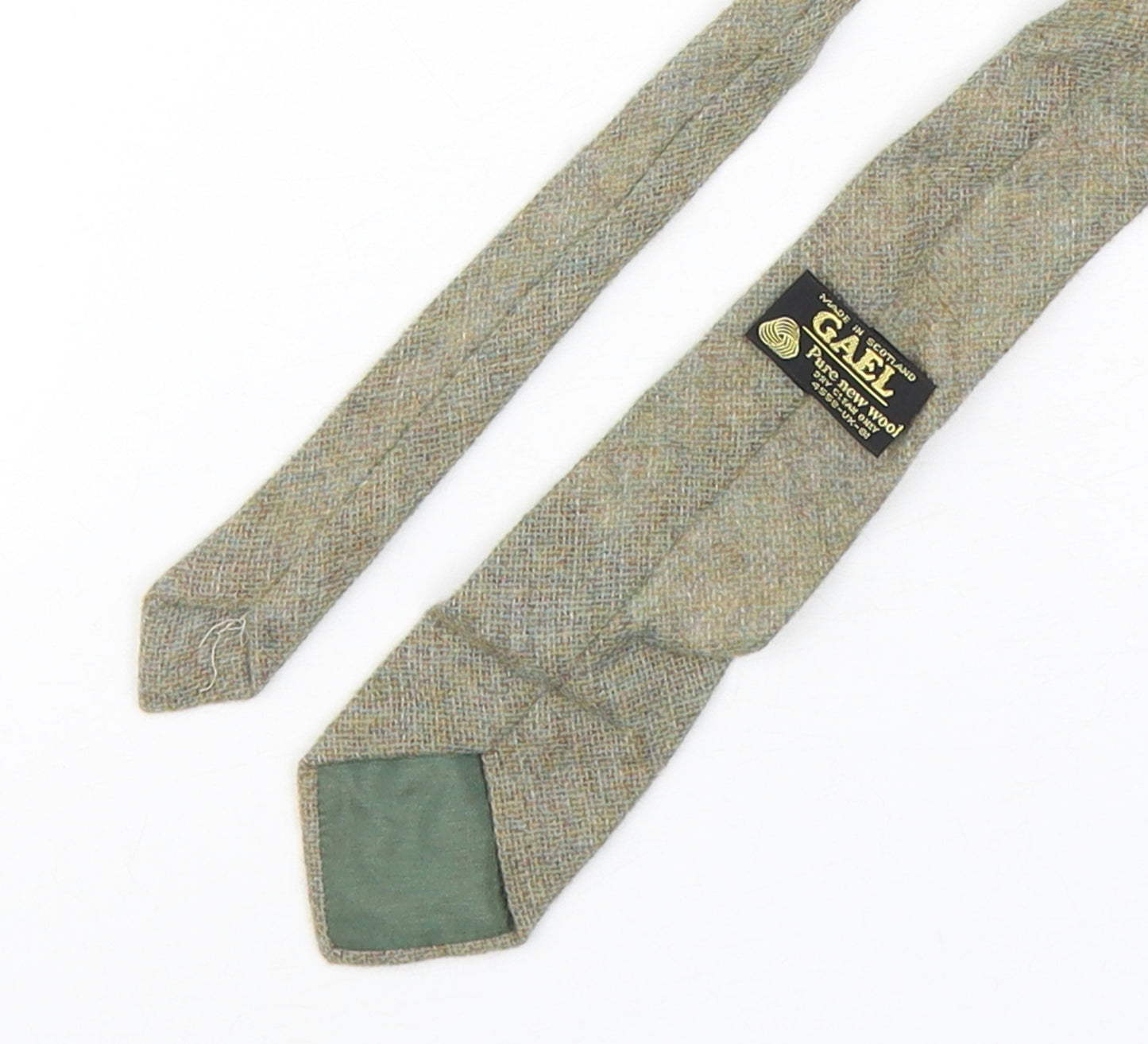 Gael  Mens Green  Wool Pointed Tie One Size