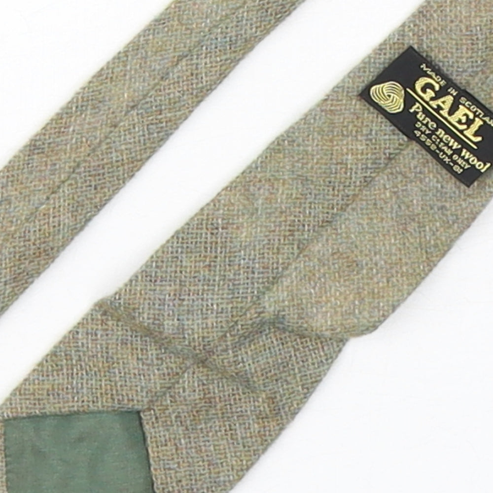 Gael  Mens Green  Wool Pointed Tie One Size