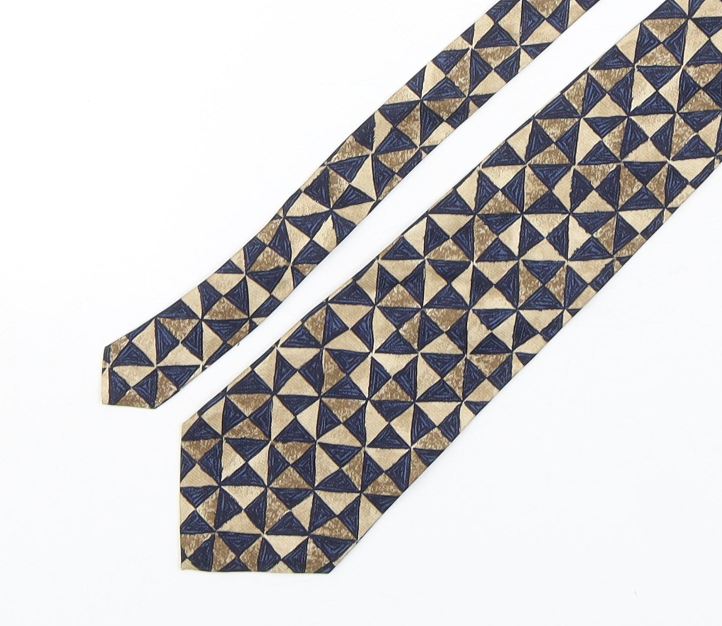 Je Suis  Mens Multicoloured Geometric Silk Pointed Tie One Size