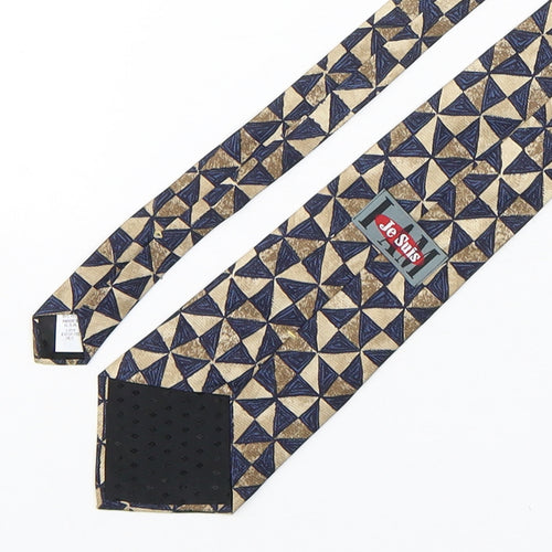 Je Suis  Mens Multicoloured Geometric Silk Pointed Tie One Size