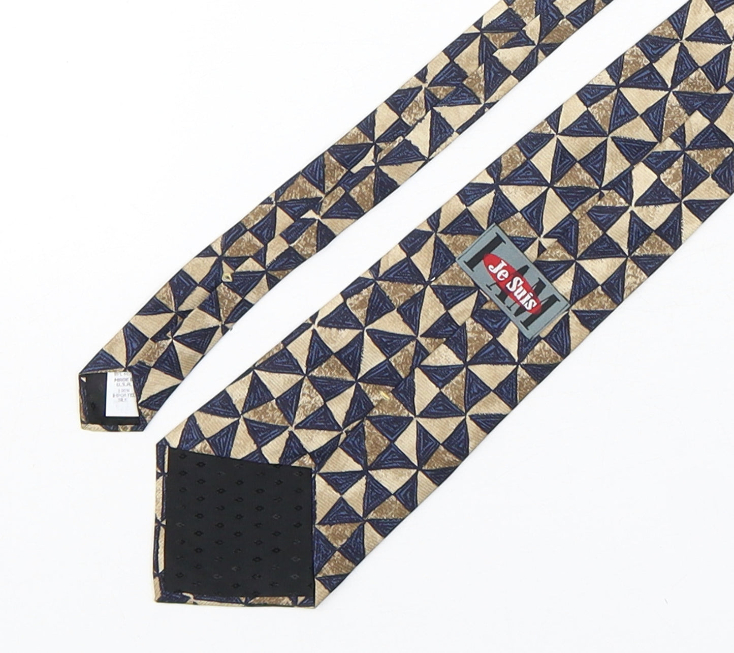Je Suis  Mens Multicoloured Geometric Silk Pointed Tie One Size