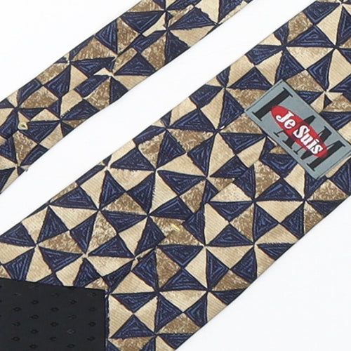 Je Suis  Mens Multicoloured Geometric Silk Pointed Tie One Size