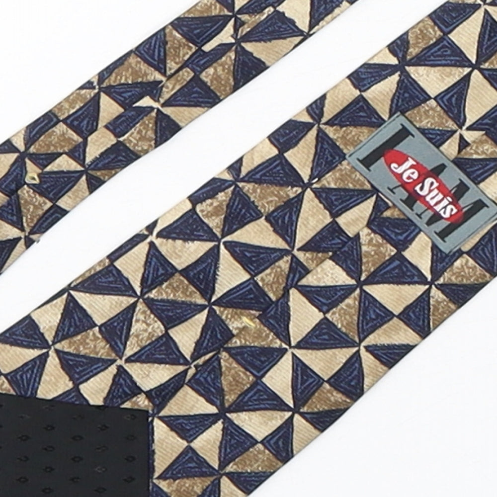 Je Suis  Mens Multicoloured Geometric Silk Pointed Tie One Size