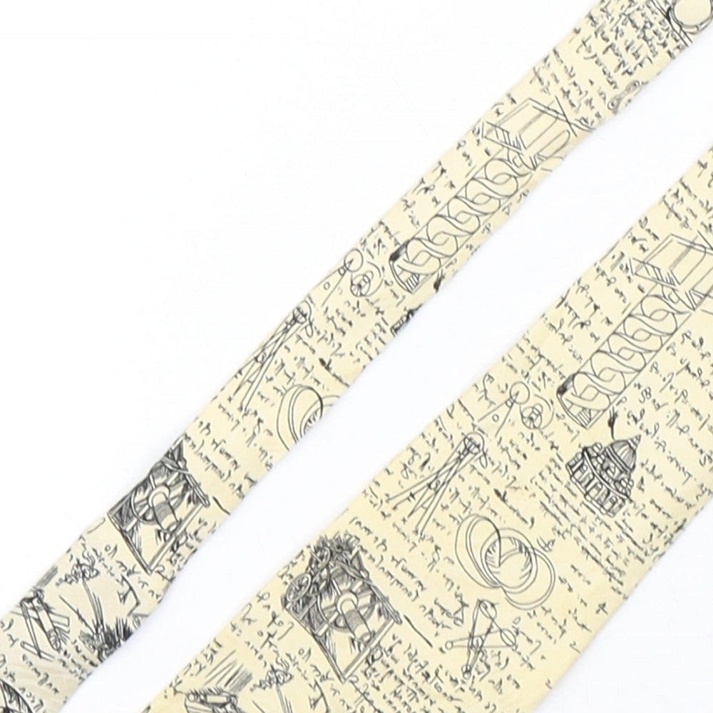 Museum Artifacts Mens Beige Geometric Silk Pointed Tie One Size - Da Vinci