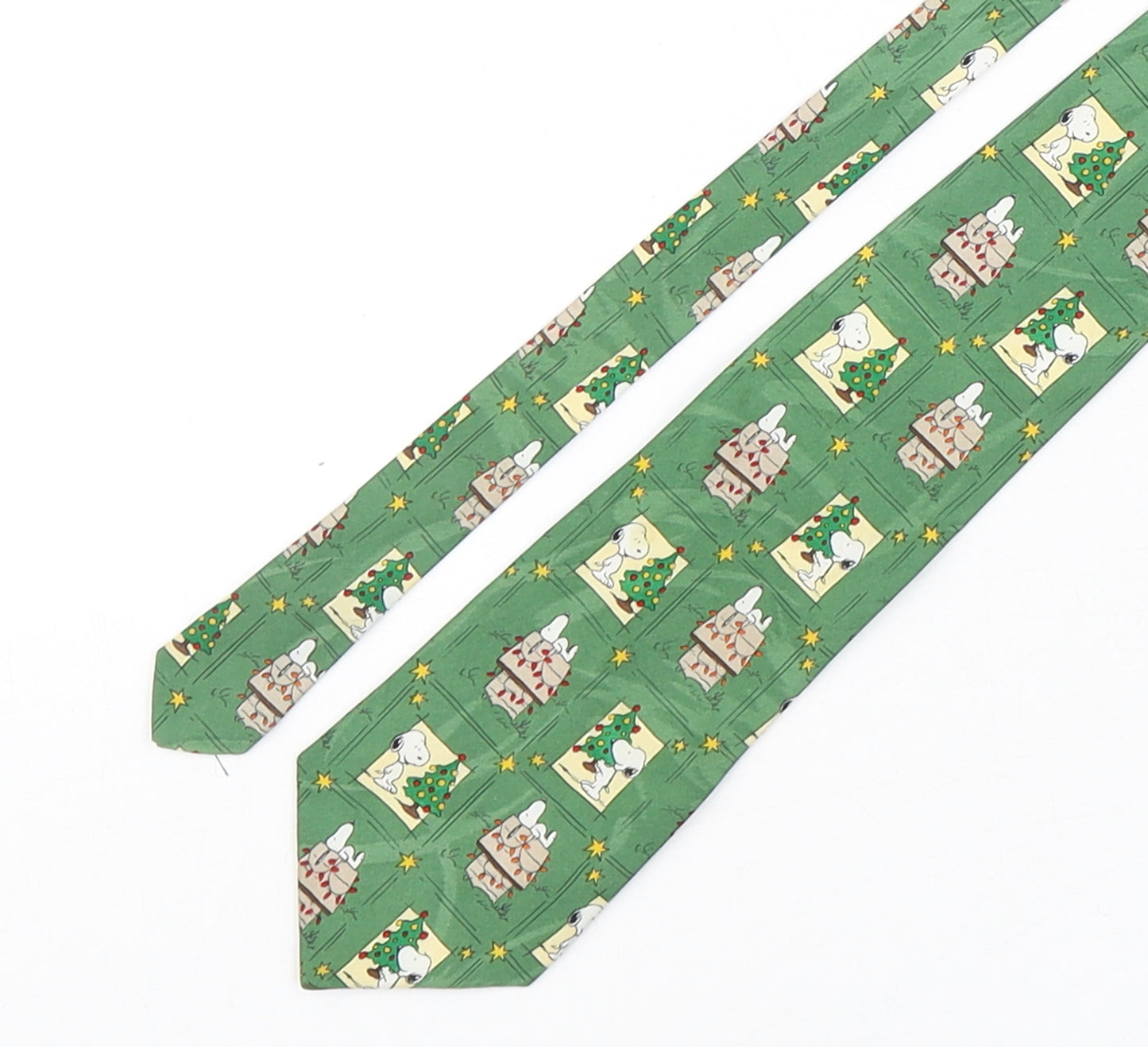 canda Mens Multicoloured Geometric Polyester Pointed Tie One Size - Snoopy Christmas