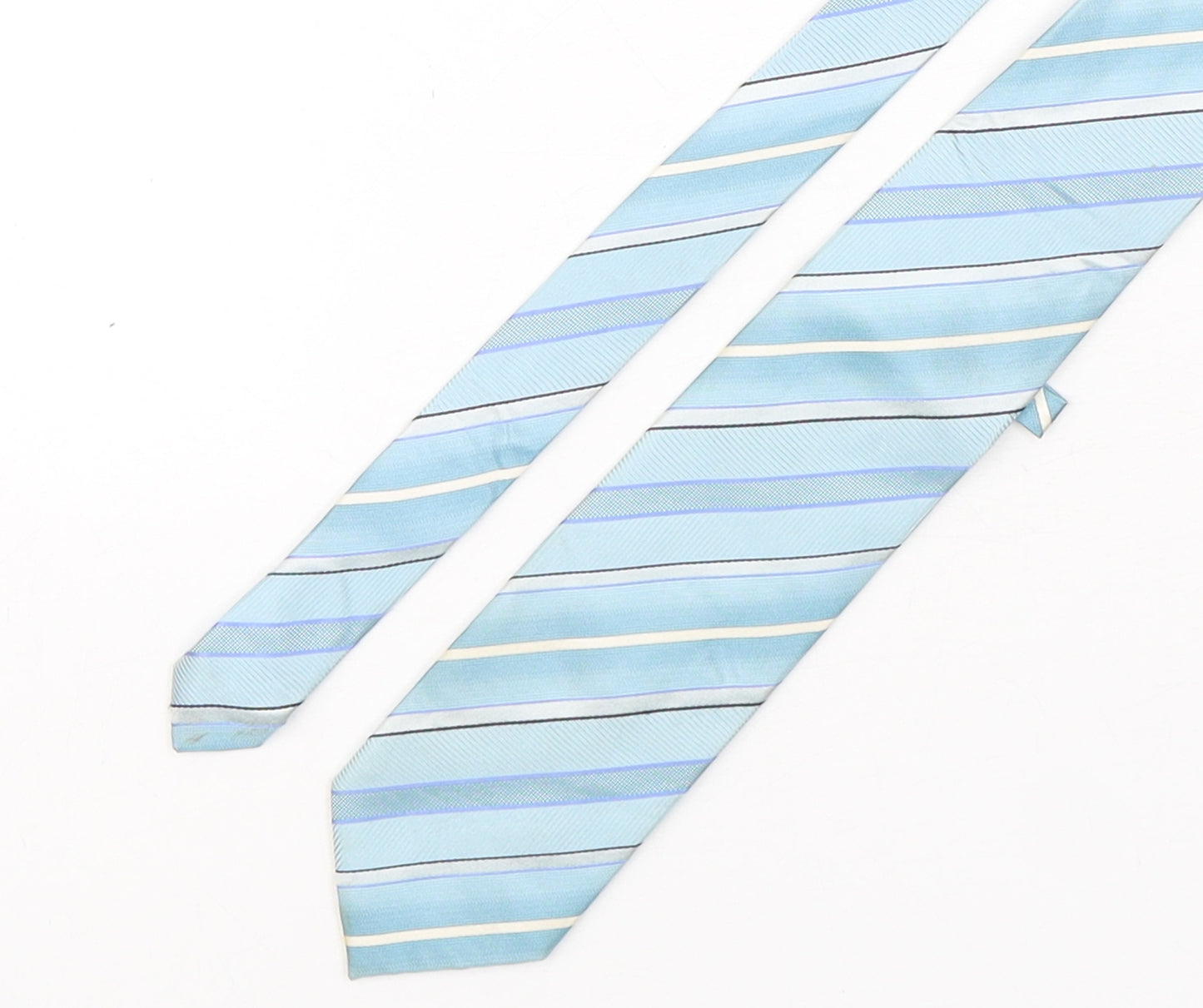 Daniel Hechter Mens Blue Striped Silk Pointed Tie One Size