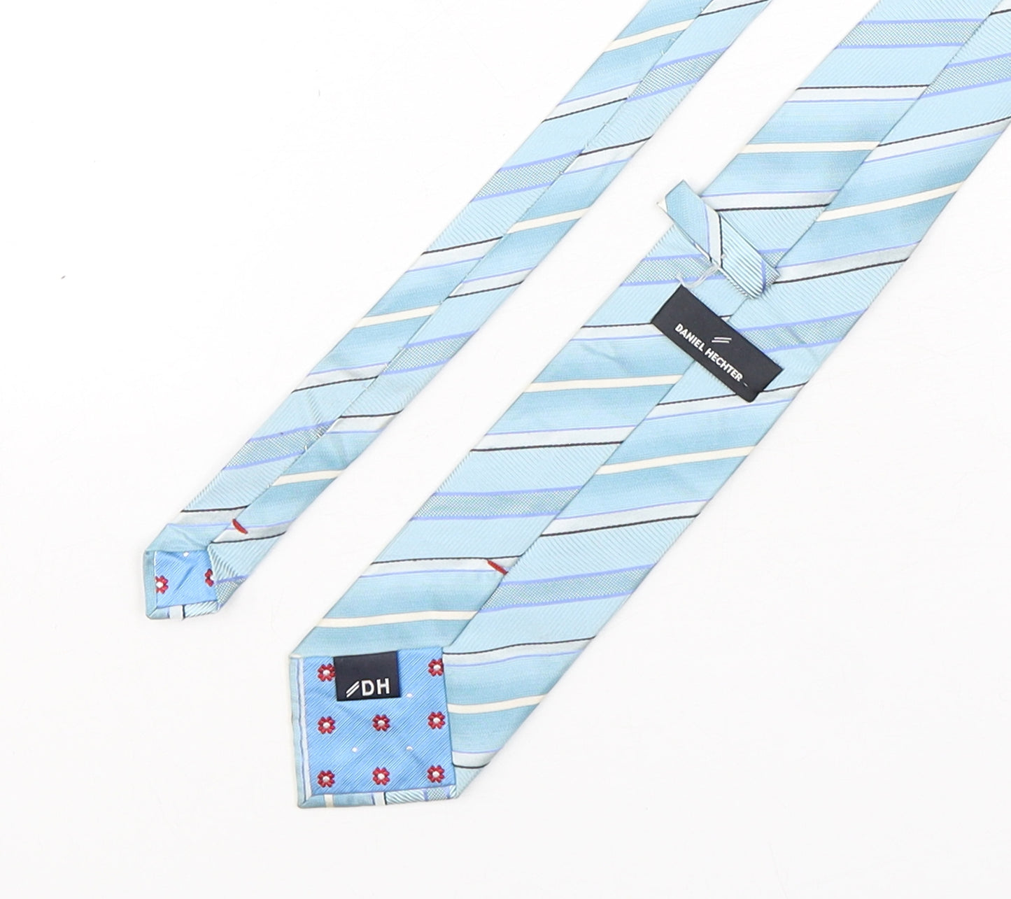 Daniel Hechter Mens Blue Striped Silk Pointed Tie One Size