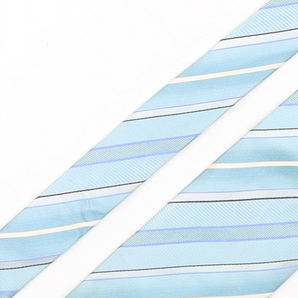 Daniel Hechter Mens Blue Striped Silk Pointed Tie One Size