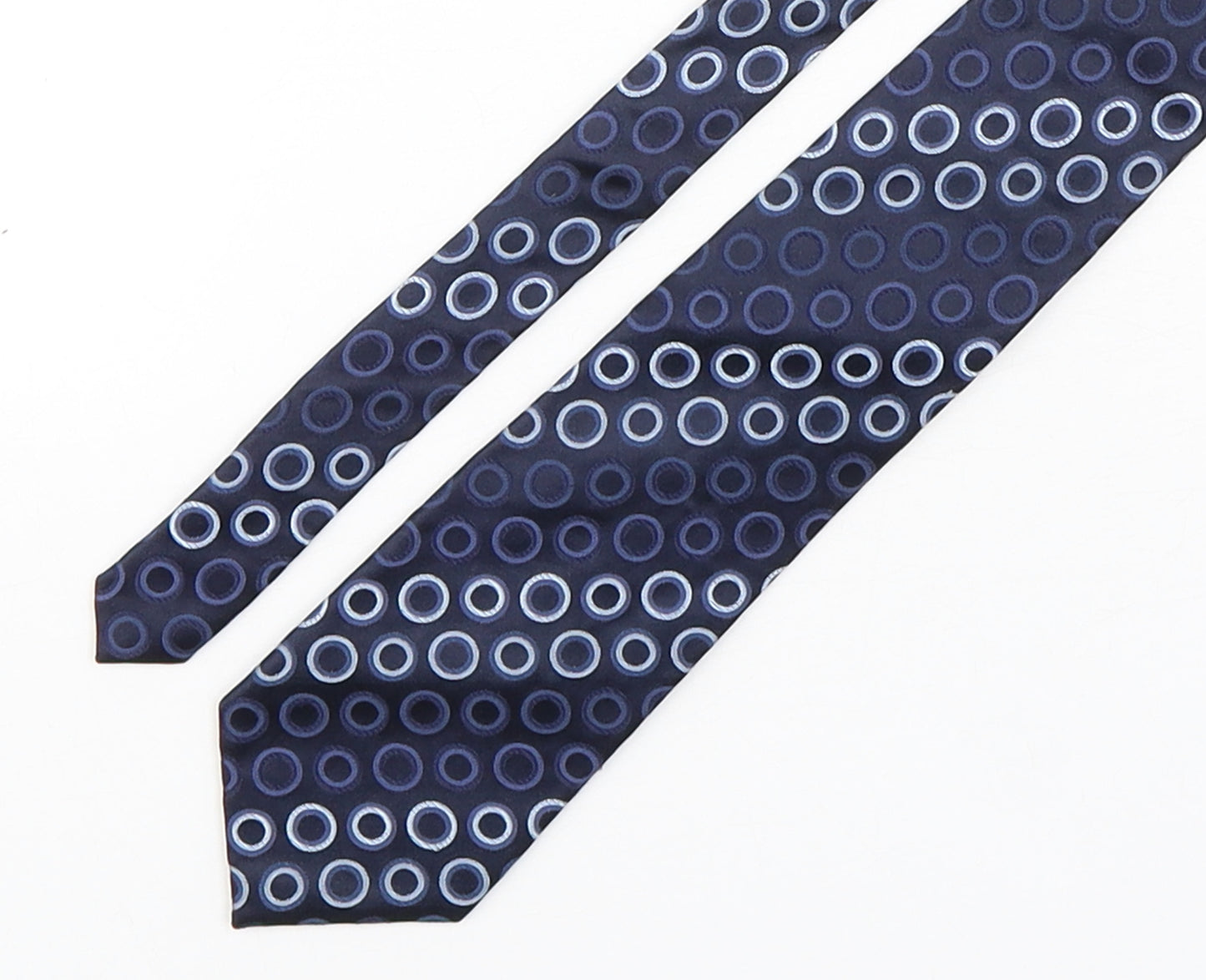 Preworn Mens Blue Geometric Silk Pointed Tie One Size