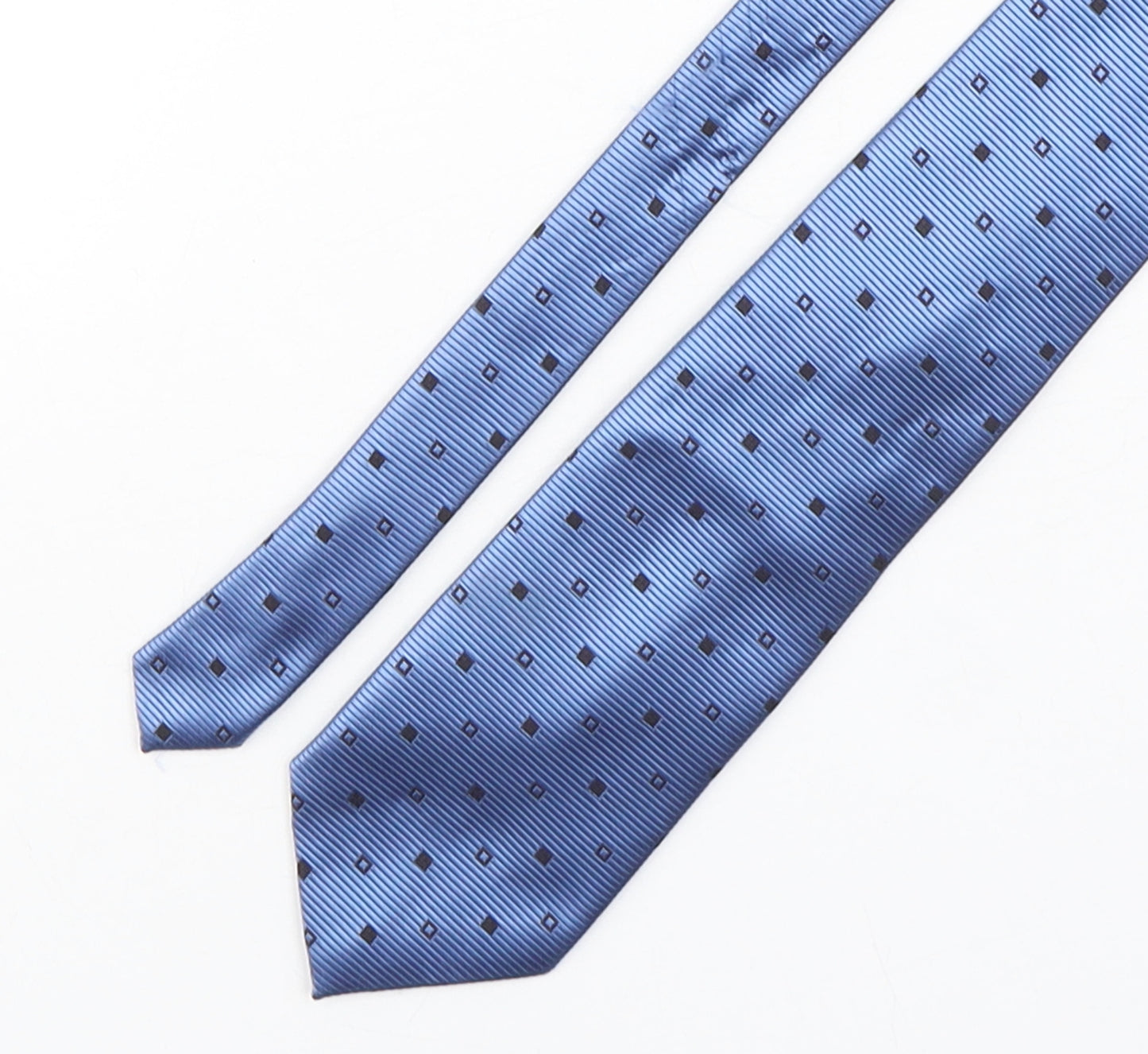 PreWorn  Mens Blue Geometric Silk Pointed Tie One Size