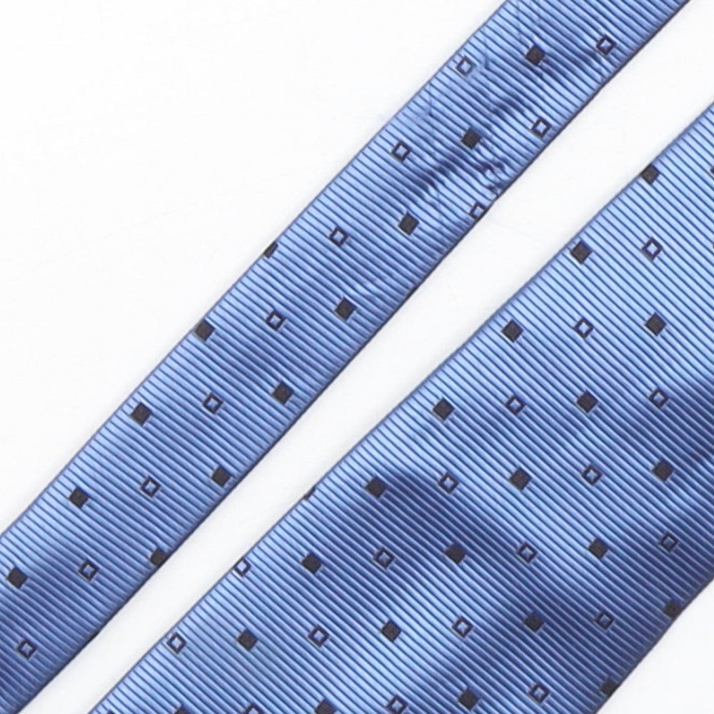 PreWorn  Mens Blue Geometric Silk Pointed Tie One Size
