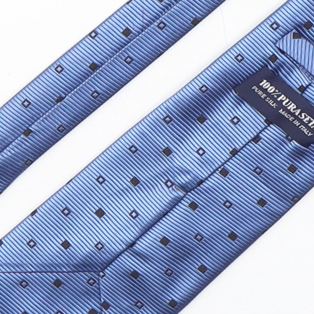 PreWorn  Mens Blue Geometric Silk Pointed Tie One Size