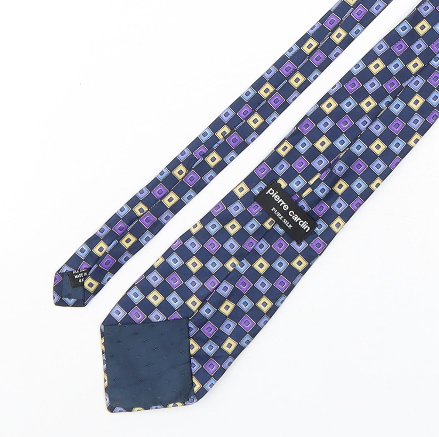 Pierre Cardin  Mens Multicoloured Geometric Silk Pointed Tie One Size