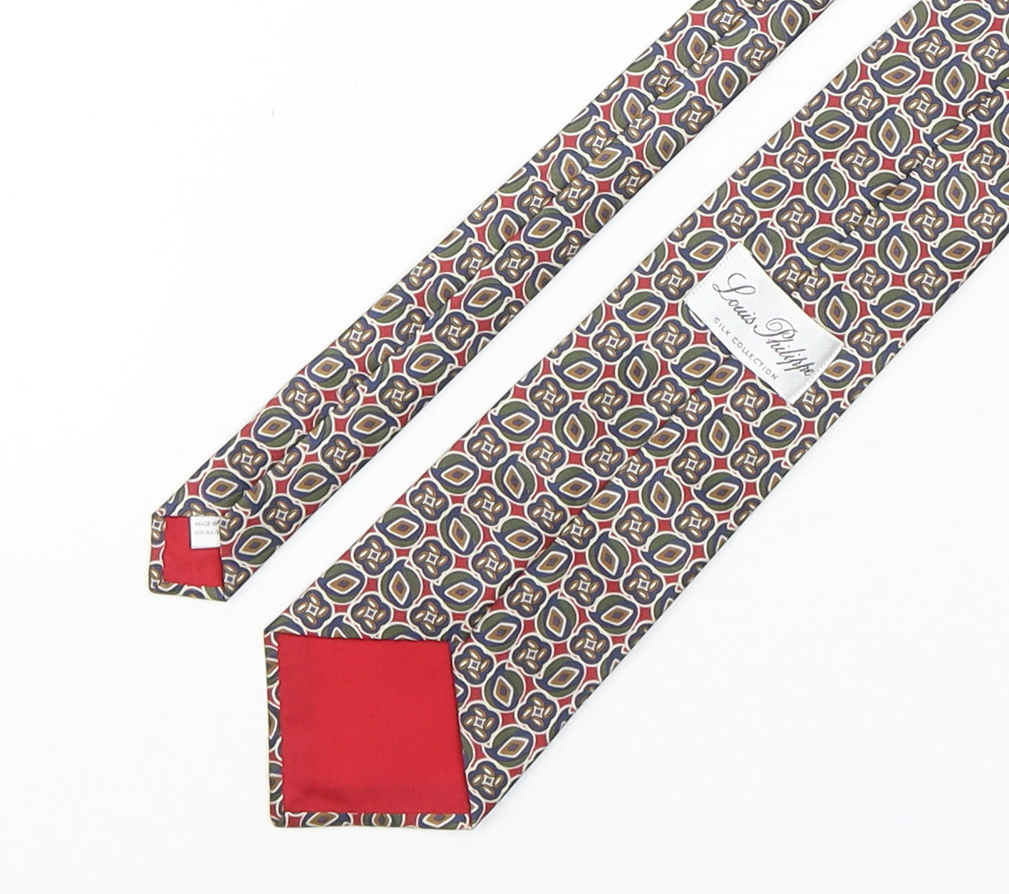Louis Philippe Mens Multicoloured Paisley Silk Pointed Tie One Size