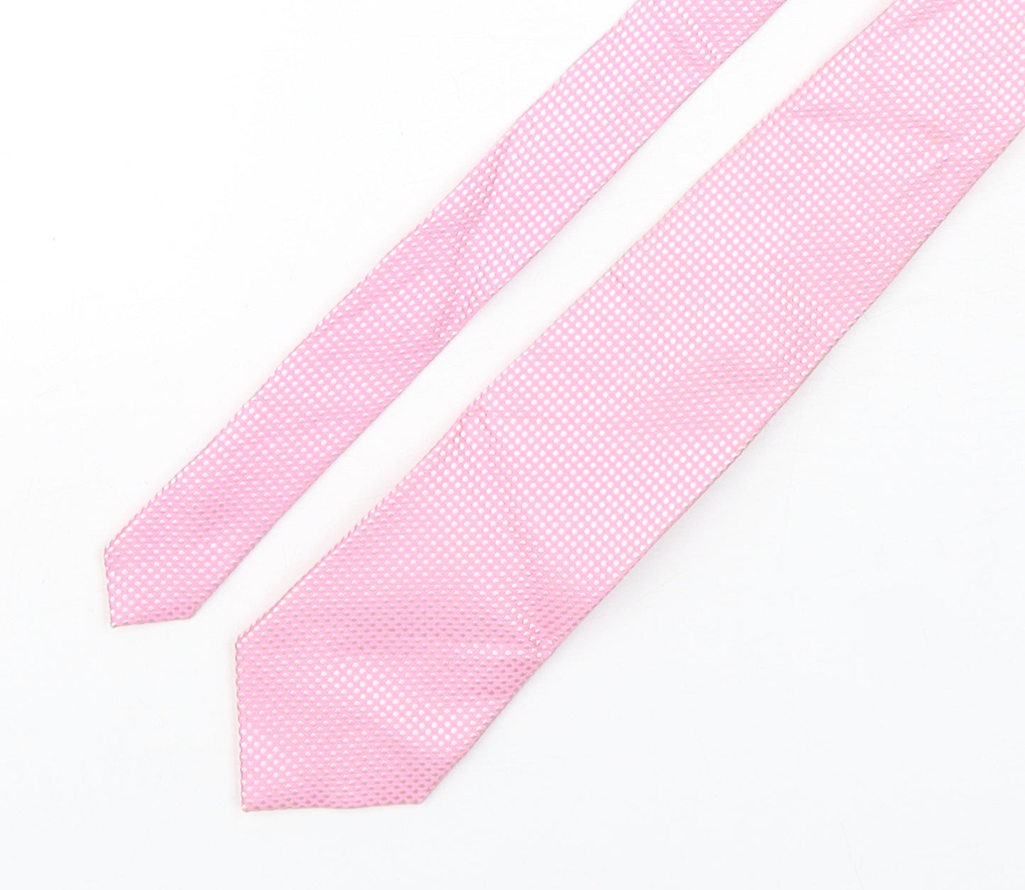 Marks and Spencer Mens Pink Polka Dot Silk Pointed Tie One Size