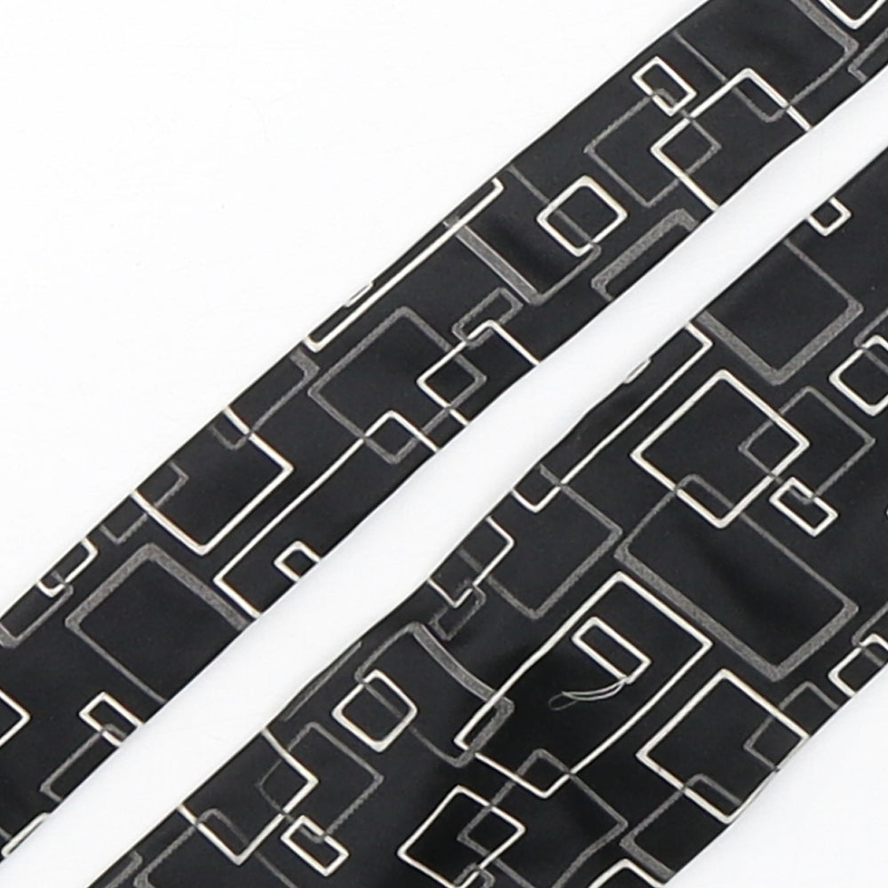 NEXT Mens Black Geometric Silk Pointed Tie One Size