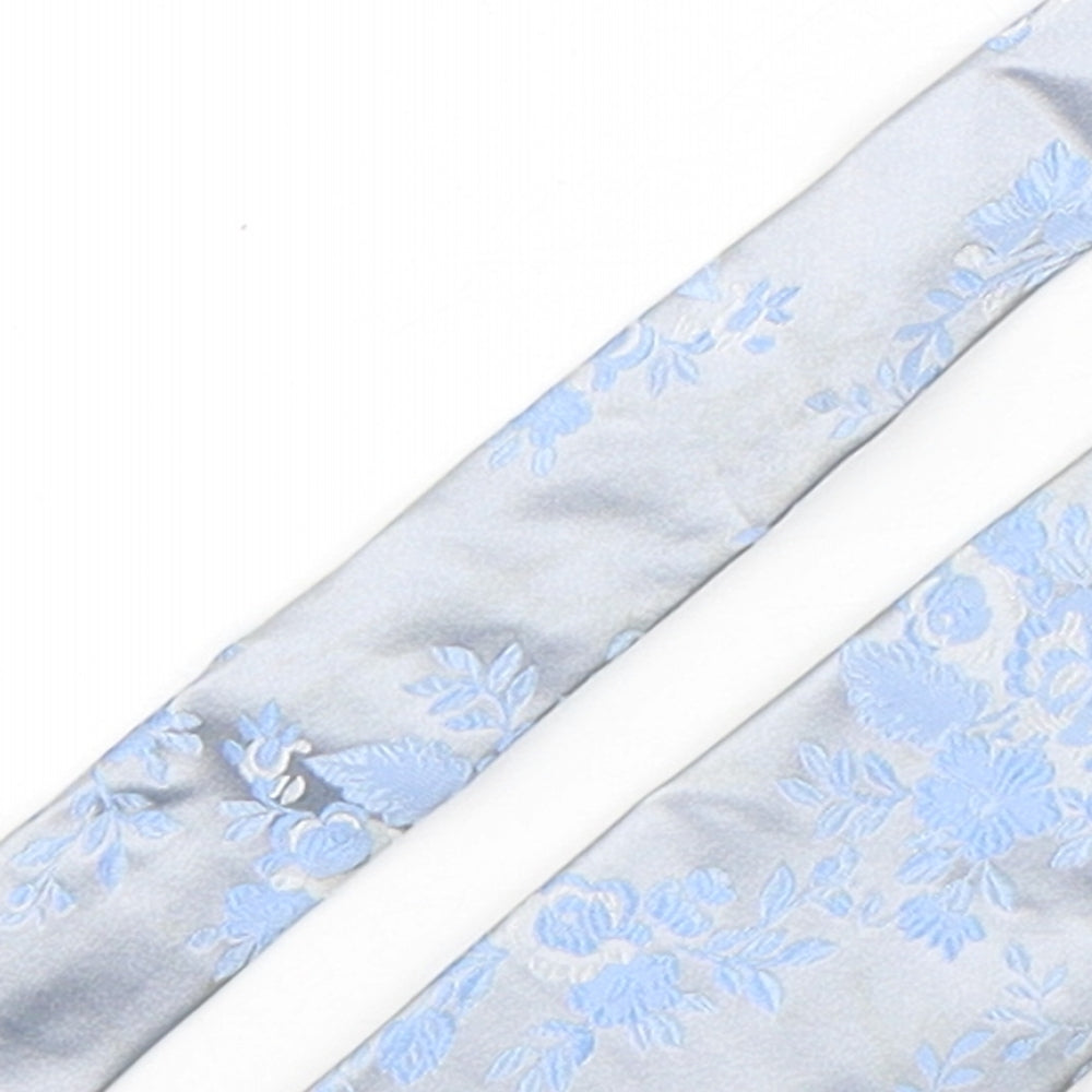 Autograph Mens Blue Floral Silk Pointed Tie One Size